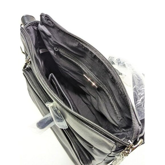 Giani Bernini Women's Black Nappa Leather Front Zip Crossbody (MSRP $130) - Picture 8 of 10